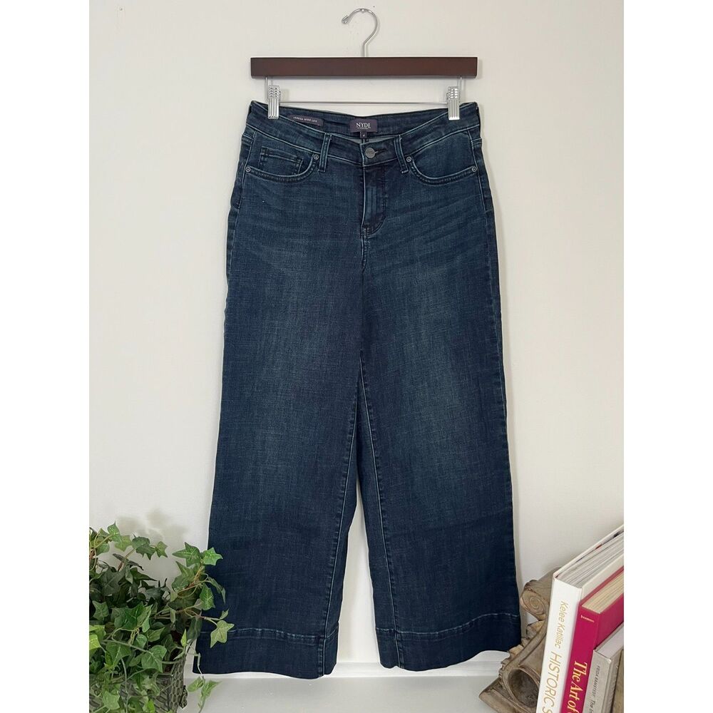 NYDJ Wide Leg Teresa Jeans 4 Obsidian Blue - Picture 2 of 4